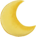 Moon Shaped Throw Pillow Star Couch Cushion Decorative Pillows Fluffy Velvet Stars Home Decor Plush for Bedroom (Moon, Yellow)