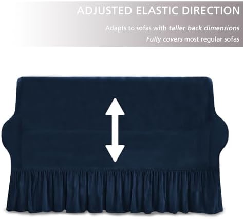 Navy Blue Couch Covers for Sofa Cover Universal Slipcovers with Skirt