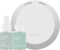Pura - Smart Home Fragrance Device Starter Set - Pura 4 - Scent Diffuser for Home - Includes Fragrance Aroma Diffuser - Square Box, Water Lily and Linens & Surf Scent Refills