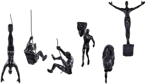 Set of 6 Climbing Men Wall Art Decor Sculpture,Nordic Modern Simplicity Decorative Wall Art, Climbing Man Sculptures,Home & Office Climber Gifts