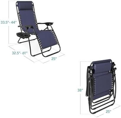 Best Choice Products Zero Gravity Chair Recliner, Navy Blue