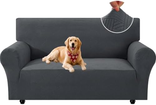 XINEAGE Loveseat Slipcover Pet Friendly, Stretch Couch Cover,Dark Gray