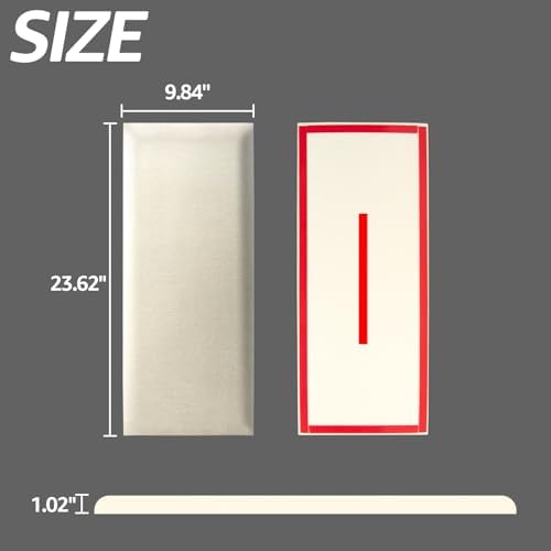 Art3d 12-Pack Peel and Stick Pearl Headboard, 9.84 x 23.62 in, White