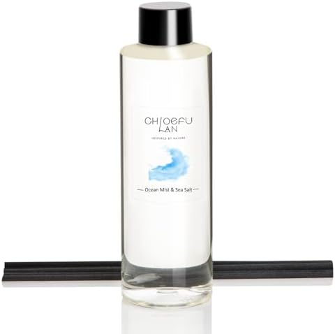 Chloefu LAN Ocean Mist & Sea Salt Scented Oil Diffuser Refill 6.76 fl oz Natural Scented Oil - Best for Aromatherapy, SPA and Home, 0% Alcohol, Fresh and Invigorating