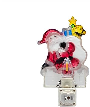 Novelty Lights Santa Claus Christmas Decoration Night Light, Swivel Plug