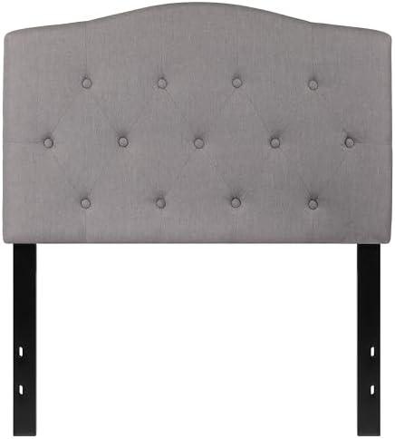 Flash Furniture Twin Tufted Fabric Headboard, Light Gray