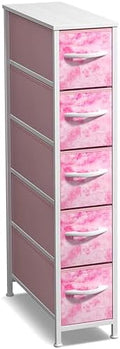 Sorbus 5-Drawer Narrow Dresser for Bedroom (Tie Dye Pink)