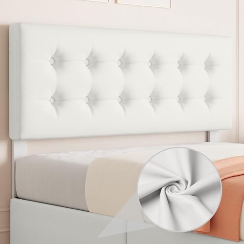 IDEALHOUSE Full Size Bed Frame with 4 Storage Drawers and Headboard, Beige