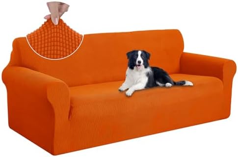 U-NICE HOME Oversized Stretch Couch Cover Slipcover, Orange