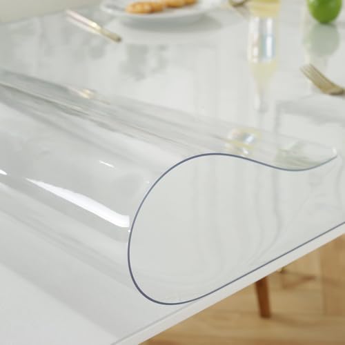 LovePads Clear Desk Mat 16x40 in, 1.5mm Thick Plastic Table Cover Protector