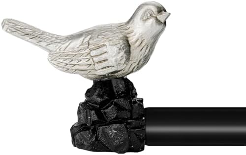 Bird-Shaped Decorative Curtain Rod Finials, 1 or 7/8 Inch, Easy Install, Set of 2 – Vintage Pewter