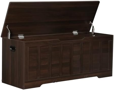 VANKILEY 47.2" Storage Chest Extra Large,Wooden Storage Trunk(Espresso)