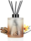M&SENSE Reed Diffuser, Sandalwood Vanilla, 17 oz Natural Essential Oil