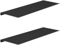 MKO 16" Floating Shelves for Wall, Long Metal Wall Mounted Shelf for Bathroom, Bedroom, Living Room, Kitchen, Display Hanging Shelves for Books/Storage/Room Decor 2 Packs, Black
