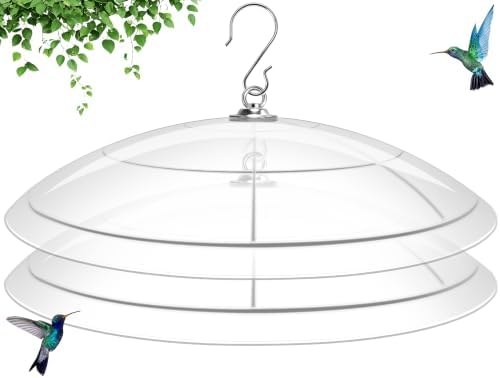 16-Inch Widened Bird Feeder Cover,Hummingbird Feeder Rain Guard,Squirrel Baffle for Bird Feeders,Squirrel-Proof for Wide Outside Tree Trunk or Eave,Gift for Wumen Translucent,2 Pack