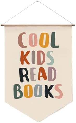 Reading Banner for Classroom Wall Decor, Cool Kids Read Books Sign, Book Nook Wall Hanging, Library Sign, Playroom Wall Art for Teachers Students