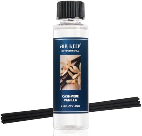 Airkeep Reed Diffuser Oil Refill/Cashmere Vanilla/3.38 oz / 1 Pack/Air Freshener & Aromatherapy Essential Oil Blend for Home Fragrance – Scented Refill Oil for Bathroom, Bedroom & Home Decor