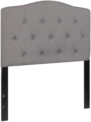 Flash Furniture Twin Tufted Fabric Headboard, Light Gray