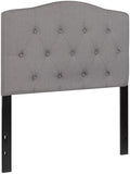 Flash Furniture Twin Tufted Fabric Headboard, Light Gray