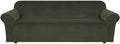 H.VERSAILTEX Stretch Velvet Sofa Covers Large Couch Covers Furniture Protector Soft with Non Slip Elastic Bottom, Feature Thick Comfy Rich Velour (Extra Large Sofa 98"-105", Olive)