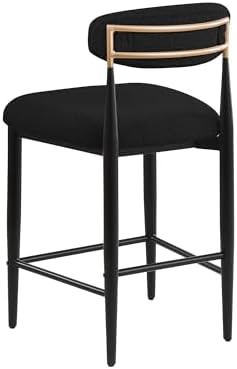 Morden Fort Counter Height Bar Stools Set of 4 with Backs, Black Boucle