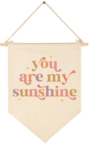 My Sunshine-Wall Decor Gift for Baby Girl Kids-Canvas Hanging Flag Banner Pennant Wall Decor Gift for Nursery Homeschool Infant Room Playroom Reading Room Bedroom -Baby Present Shower