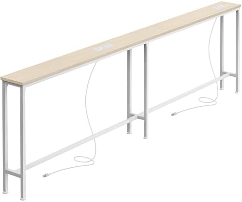 SUPERJARE 79 Inch Sofa Table with 2 Power Outlets and USB-C Ports