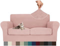MAXIJIN 3 Piece Couch Covers for 2 Cushion Couch loveseat Cover, Stretch Love Seat Sofa Slipcovers for Dogs Pet, Thick Furniture Protector with 2 Seat Cushion (55"-69", Dusty Pink)