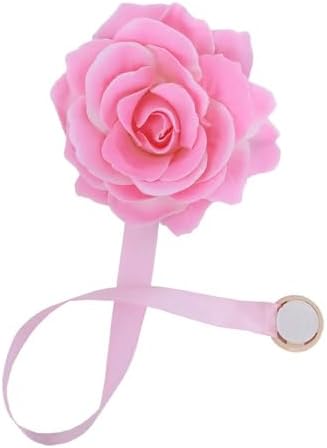 Curtain Tiebacks， Rose Magnetic Curtain Holders，Elegant 2 Pack Decorative Rope Holdback Holder, Home Decor Thin or Sheer Window Drapries Bed Canopy (Pink)