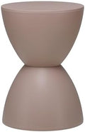 Euro Style Sallie Indoor/Outdoor Stool or End Table | Modern Hourglass Accent Style | UV- Protected Plastic Extra Seating or End Table for Patio, Balcony, Poolside, Entryway, or Living Room | Taupe