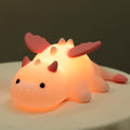 Cute Dinosaur Night Light, Squishy Silicone Dinosaur Lamp Rechargeable Light, Nursery Animal Touch Bedside Lamp, 3 Level Dimmable with 7 Color,Table Night Lamp for Room Decor Funny Gift for Boys Girls