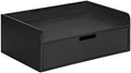 Kate and Laurel Kitt Modern Floating Wall Shelf Side Table with Drawer, 18" x 12" x 6.5", Black