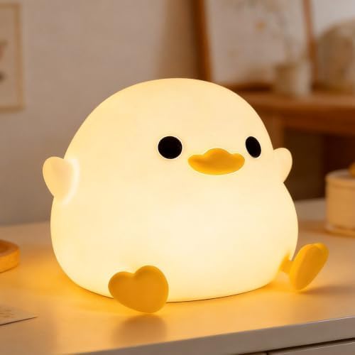 Amaredom DoDo Duck Night Light, Cute Silicone Duck Lamp for Baby Nursery