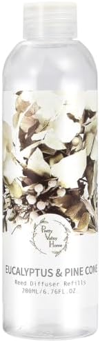 Reed Diffuser Refill, Eucalyptus Pine Cone Reed Diffuser Oil Natural Scented Essential Oil Refill Home Fragrance for Bathroom, Bedroom, Office Decor 200ml (6.76oz)