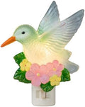 Novelty Lights LED Hummingbird Lamp with Flowers, Swivel Plug Night Light