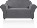 PrinceDeco Stretch Loveseat Sofa Cover Slipcover Couch Cover for 2 Cushion Sofa Washable Sofa Cover for Pets Friendly Furniture Protector Covers with Non Slip Bottom(Loveseat, Gray)
