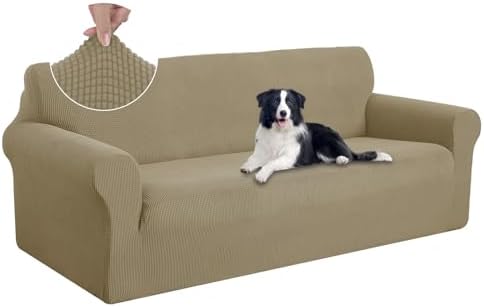 U-NICE HOME Oversized Stretch Couch Cover Slipcover, Sand