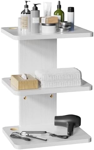 WALI Floating TV Shelf, 3 Tier Projector Shelf for DVD Players, Routers, Game Consoles, Cable Boxes, Living Room Decor Accessories, Wall Mount Shelves Holds Up to 22lbs (CS303NW), 3-Shelf, White