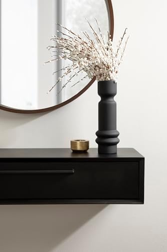 Kate and Laurel McCutcheon Modern Floating Console Table for Entryway; 30 x 9 x 6; Black; Decorative Transitional Floating Entryway Table for Use as Living Room Storage Wall Shelf