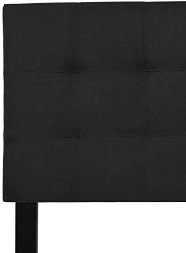 EMMA + OLIVER Black King Quilted Tufted Headboard