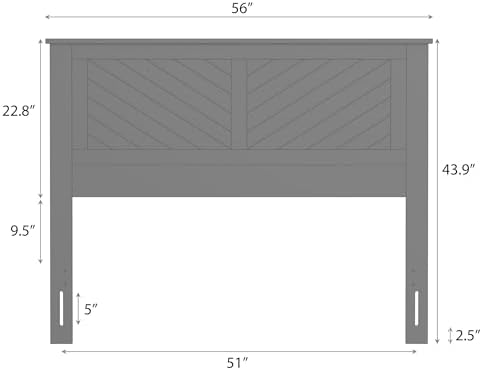 ComfIQ Serene Wood Panel Headboard with Chevron Scoring, Full, White
