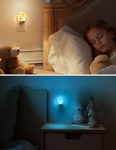 L LOHAS LED Night Light for Kids, 3D Cute Bear Night Light Plug in
