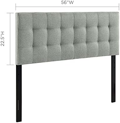 Modway Lily Tufted Linen Fabric Upholstered Full Headboard in Gray