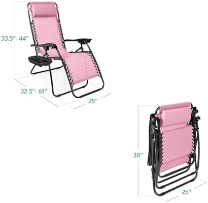 Best Choice Products Zero Gravity Chair Recliner, Bubblegum Pink