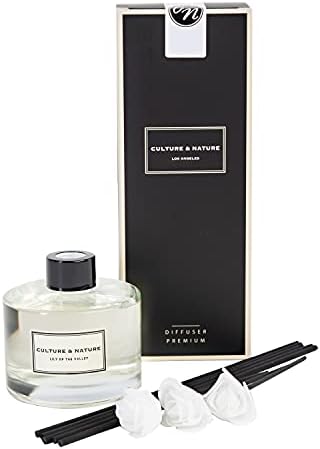 CULTURE & NATURE Reed Diffuser Set 6.7oz (200ml) Lily of the Valley Scented Diffuser with Sticks Home Fragrance Reed Diffuser for Bathroom Shelf Decor