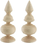 2Pcs Decorative Wood Finials 2.4 x 6.3" Accessory