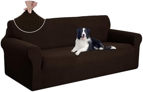 U-NICE HOME Oversized Stretch Couch Cover Slipcover, Chocolate