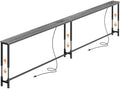 Huuger 110.2 Inch Sofa Table with Power Outlets, 23.9’’-34.4’’ Height Adjustable Range, Behind Couch Table with USB-C Ports, Sofa Tables Narrow Long, Skinny Console Table, for Small Spaces, Grey
