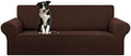 KEKUOU Stretch Oversized Couch Covers for Sofa Slipcover,Chocolate