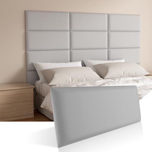 Headboards Wall Panel for Full, Queen and King - Self-Adhesive 3D Upholstered Panel for Bedroom/Living Room (12 Pieces 9.84 in x 23.6 in)